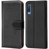 Verco custodia per Samsung Galaxy A7 (2018), Case per Galaxy A7 Cover PU Pelle Portafoglio Protettiva, Nero