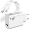 ASKUBSKU 90W Caricatore e Cavo USB C per Xiaomi Poco X7 Pro F6 5G Ricarica Adattatore di Caricatore 1 Metro 6A Rapida Ricarica Cavo Tipo C per Xiaomi 15 Pro 14 13 Ultra per Redmi K80