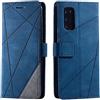SONWO Cover per Galaxy Note 20, Flip Caso in PU Pelle Case Cover Portafoglio Custodia per Samsung Galaxy Note 20, [Kickstand] [Slot per Schede], Blu
