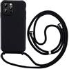 Keteen Cover per iPhone 16 Pro Max con Collana Custodia con Cordino TPU Corda Silicone Bumper Regolabile Staccabile Shock Absorption Antiscivolo Protettiva Custodia per iPhone 16 Pro Max, Nero