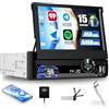SIXWIN 4GB+64GB Android 13 1 Din Radio con Wireless Carplay/Android Auto/Mirror link,7 Pollici Manual Pieghevole Schermo Stereo con WiFi GPS Bluetooth 5.0 RDS/FM 2USB AUX Type-C 32EQ