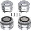 Monosaudio 4 piedini in alluminio per dispositivi HiFi, ammortizzatori, piedini ammortizzatori, piedini per avvitare, per subwoofer, altoparlanti (33 mm x 22 mm