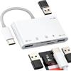 HOYULLI Adattatore USB C A USB(6 In 1)Lettore Schede SD Per Apple IPhone15 Micro SD TF Card Reader Per iPad Cavo OTG 3.0 Memoria Accessori Chiavetta Macchina Fotografica Memory Adapter Compatibile Per Samsung