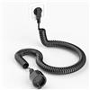 AOUOO Prolunga a spirale con contatto di protezione, 1,05 m su 5 m, cavo a spirale estensibile con spina di protezione e attacco di protezione (230 V/16 A), cavo di prolunga in PVC, IP20, nero