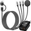 Homailida 4 in 2 Cavo Caricatore per Galaxy Watch, 20W USB-A/C Caricatore Rapido, Travel Essential Charge compatibile con Galaxy Watch 8/7/Ultra/6/5/4/3/Active2/1, per Galaxy S25 Ultra/S24/S23/S22/S21