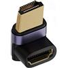 NFHK Adattatore di prolunga HDMI maschio a HDMI 2.1 femmina, con angolo verticale di 90 gradi verso l'alto, supporta UHD 8K 60Hz HDTV