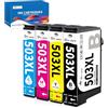 OINKWERE 503XL Cartucce Compatibil per Epson 503 XL multipack per Expression Home XP-5200 XP-5205 WorkForce WF-2960DWF WF-2965DWF WF-2960 WF-2965 (4-Pack)