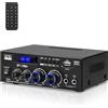 sikkeby BT-398A Amplificatore Audio, Amplificatore Bluetooth 5.0 2.0 Canale 60W+60W Potenza nominale Mini Altoparlanti Amplificatori Sonori Digitali FM Radio USB SD Card per Sistema Audio Home Theater