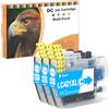 D&C LC421XL Cartucce d'inchiostro compatibili con Brother LC421 XL Multipack per Brother DCP-J1050DW MFC-J1010DW DCP-J1140DW (Ciano, confezione da 3)