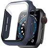 Miimall Cover per Apple Watch Series 6/SE/5/4 40mm 44mm Custodia Rigida con Vetro Temperato Protezione Totale AntiGraffio sensibile Custodia Protettiva per iWatch 40mm - Blu