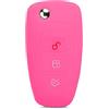 SALPIE Cover Silicone Guscio Protezione Chiave Radiocomando Compatibile Con Ford Fiesta IV Focus III Galaxy Fusion Mondeo IV B-Max C-Max II S-Max Kuga II Ecosport (Flip Rosa)