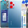 LUVSS Coperchio Copribatteria Scocca Vetro Posteriore Imposta per Xiaomi Redmi Note 12 PRO 5G (Blu)