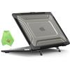 UESWILL Custodia pieghevole con cavalletto per MacBook Pro 16 (2019/2020) modello A2141 con Touch Bar e USB-C, protezione completa a nido d'ape, copertura resistente, nera