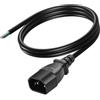 CERRXIAN 3.9FT IEC 320 C14 maschio 3 Pin con cablaggio aperto spogliato, 16AWG resistente sostituzione C14 a cavo di alimentazione a filo nudo, cavo aperto Pigtail