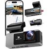 TECXERLLON TECXLERON Dashcam anteriore e posteriore, 4K Dual Dashcam, telecamera per auto con visione Starlight Night Vision, 160° anteriore e grandangolo posteriore 150°, GPS, WDR, sensore G, modalità