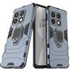 MaiJin Compatibile con OnePlus 10 Pro Cover, Custodia Armor Anello Cavalletto (Funziona con il Supporto Magnetico per Auto) Case Paraurti (Blu Navy)