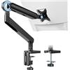 PUTORSEN Supporto per braccio singolo per monitor da 13 a 35, staffa di montaggio Vesa Ultrawide regolabile in altezza con morsetto/base passacavo, supporto da 1,0 kg a 10,5 kg, VESA 75 e 100 mm