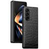 COQUE Cover Galaxy Z Fold 6, custodia in pelle di coccodrillo Slim Shell in PC con stile all-inclusive, cover per telefono cellulare pieghevole a 180˚ per Samsung Galaxy Z Fold 6 5G-Nero