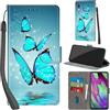 PHINIENLAND Cover per Samsung Galaxy A40 custodia portafoglio Turquoise | 3 scomparti carte, 1 tasca banconote, Chiusura magnetica, Supporto, Pelle PU flip cover per Samsung A40
