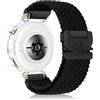 KeHowy 18mm Nylon Cinturino per Huawei Watch GT 6 41mm/Watch 5 42mm/GT 5 Pro 42mm/GT5/GT4, Sport Intrecciato Ricambio Cinturini per Garmin Venu 4 41mm/Venu 3S/2S/Forerunner 265S/255S Music - Nero