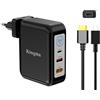 King Ma Caricatore portatile da 260W (20V/13A) per ROG Zephyrus G16/G14, portatile GaN pieghevole per laptop da gioco, PD 3.0 con cavo da 75-40 mm, compatibile con ASUS TUF Gaming A14/A16