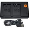DSTE MH-31 - Caricatore USB Dual compatibile con Nikon EN-EL20, EN-EL22, EN-EL24 come MH-27 - Alimentazione tramite cavo di ricarica micro USB a USB A 2.0