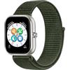 GIOPUEY Nylon Cinturini Compatibile con Honor Choice Haylou Watch, Traspirante Sport Loop Cinturino in Morbido Nylon Intrecciato, Donne Uomo - Green