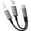 Kefiany Adattatore USB C Jack (2 in 1) Doppio Tipo-c Per Apple iPhone 16 15 Pro Max, Auricolare Presa Compatibile Con Samsung S24, Splitter Per iPad Car AUX DAC Audio