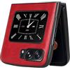 COQUE Per Motorola Moto RAZR 2022 Case, Motorola Moto RAZR 2022 Litchi Pattern Case(Rosso)