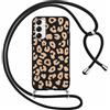 Foonary Cover con Cordino per Samsung Galaxy A14 5G 6,8, Custodia con Laccio Collana Tracolla Aesthetic Disegni Antiurto TPU Necklace Regolabile Protettiva Corda Case per Samsung A14 5G, Leopardato 4