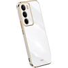 RankOne La Custodia del Telefono è Adatta per Realme C71 / Realme P3 Lite (6.67 Inches), Case per Cellulare in Silicone con Telaio Galvanico - Bianco