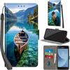 Haninsuze Cover per Samsung Galaxy J3 2017 Custodia Cover Pelle Libro Portafoglio con Porta Carte Magnetica Protezione Antiurto Cuoio Flip Case Custodia Cover per Samsung J3 2017, barca