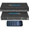 ROFAVEZCO 4K @ 60Hz HDMI Matrix 4X4 HDR coassiale Audio Breakout - HDCP 2.2 HDMI 2.0 Matrix 4x4 18Gbps con telecomando ricevitore IR, controllo IP, RS232, Scaler 4K a 1080P EDID Gestione MX44-HAS2