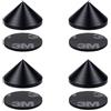 PrecisionGeek - Punte per altoparlanti Forma conica, diametro 20 mm, acciaio nero, ossidato, cuscinetti biadesivi inclusi - 4 pezzi