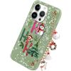 Yoedge Natale Cover per iPhone 12 Pro Max 6,7 con Catena, Natalizia Braccialetto Custodia con Carino Disegni Alberi di Natale, Sottile Silicone TPU Bumper Antiurto Christmas Case, Verde
