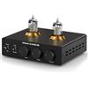 Douk Audio Preamplificatore Phono P7: ECC83 Tube Turntable Preamplificatore con uscita XLR bilanciata, filtro passa-alto, controllo bassi e acuti, bypass per giradischi MM, amplificatore, altoparlante