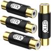 EMK 4 adattatori di prolunga RCA, femmina/femmina, adattatore audio e video maschio, cavo RCA dorato, adattatore per TV, altoparlante, amplificatore, soundbar