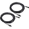 PATIKIL Cavo di Prolunga a 2 Pin da 16,4 Piedi, 2pz 22Awg con Connettore Impermeabile Ip67 Maschio e Femmina Su Entrambe Le Estremità per Strisce Led, Nero