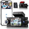 VECHTEL Dashcam 2K per auto, anteriore e posteriore,con WiFi,1080P,4 telecamere da cruscotto con schermo IPS da 3 pollici,GPS,velocità/viaggio,visione notturna,sensore G,protezione a 360°,con 64 GB