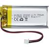 HXJNLDC Batteria ricaricabile al polimero di litio CC 3.7V 750mAh 902040, adatta per prodotti elettronici fai da te 3.7-5V con sostituzione della batteria a 2 fili incorporata e luci LED