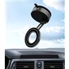 CloudValley Supporto Cellulare Auto per Magnetico, 360° Rotazione Pieghevole Supporto Telefono Auto per Magsafe, Ventosa Ultra Potente supporto auto Accessori per iPhone16 15 14 13 12, Nero