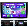 Inefala [4G+64G] Inefala Android 15 Autoradio per Audi A4 B6 B7 2001-2008 con Wireless Carplay Android, 9 Pollici Touchscreen Radio con Navi GPS WiFi RDS/FM Bluetooth EQ SWC Retrocamera Mic