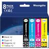 OG Teng 502XL 502 XL - Cartucce d'inchiostro compatibili con Epson Workforce WF-2860DWF / Workforce WF-2865DWF / Expression Home XP-5100 / Expression Home XP-5105 (8 pezzi)