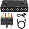 HOSPAOP Convertitore RCA a HDMI - Adattatore Dual AV a HDMI, adattatore Wii HDMI, supporto 1080P 60Hz, 16:9/4:3 per WII/N64/PS 1/PS2/PS3/STB/Xbox/VHS/VCR/DVD ect.