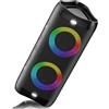 DONOW Cassa Bluetooth Portatile Potente, 30W Stereo Altoparlante Bluetooth, Bassi Potenti, Impermeabile IPX5, Luce LED, AUX, Microfono incorporato (Nero)