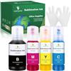 YUANQIMM 440ML Inchiostro a sublimazione Compatibile per stampante Epson E102 E104 ET-2810 ET-2820 ET-2830 ET-4810 ET-2815 ET-2850 ET-2856 2870 4800 per tessuti a trasferimento termico
