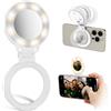 Kiorafoto Luce magnetica per telefono con specchio, compatibile con iPhone, luce ad anello LED ricaricabile per selfie, 3 modalità e livelli di luminosità - Flip a 180° per Vlog, Tiktok, Live Streaming
