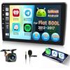 Inefala 8 Core 4+64GB Radio per Fiat 500L 2012-2017 Android 15 con Wireless CarPlay Android Auto, 10,1 Pollici Stereo Touch Soporta Bluetooth WIFI 59UI 32 EQ DSP GPS Comandi al Volante