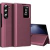 Nshkeji Custodia Smart View per Samsung Galaxy Z Fold 5 5G [Smart View] Cover Galaxy Fold 5 Clear View Flip Pelle in Libro Portafoglio Flip, Carta Fessura, Wallet per Samsung Z Fold 5 Custodie S View