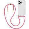 MyGadget Cover per iPhone 13 Pro Max - Custodia con Corda - Case con Cordino Trasparente Antiurto con Laccio | Tracolla - Practical Stylish - Rosa
